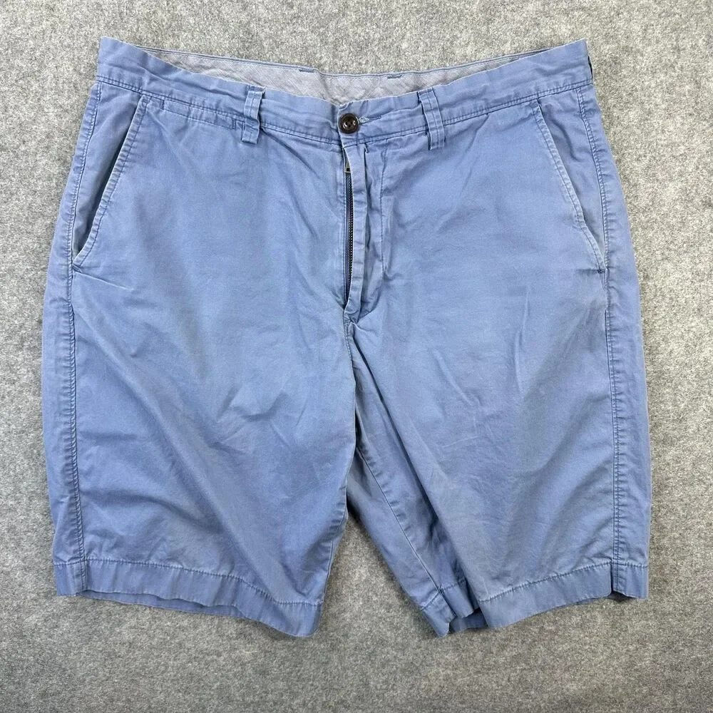 J.Crew Club Shorts Mens 35 Blue Chino 9 Inseam Flat Front Casual Summer